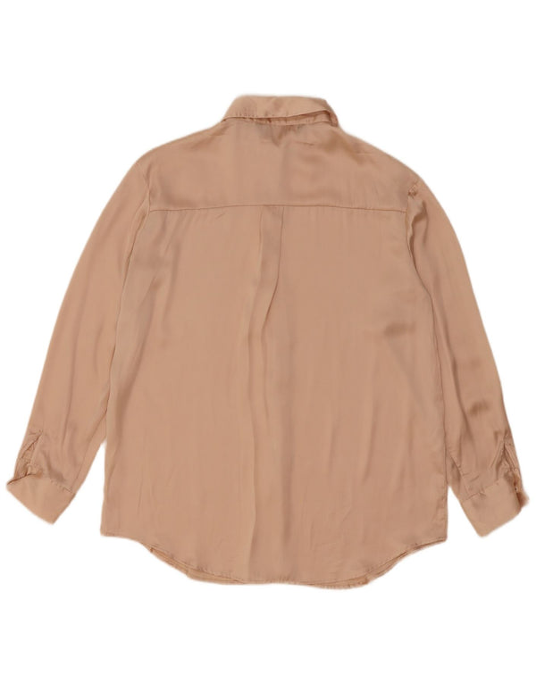 Женская блузка-рубашка оверсайз Zara UK 6 XS Бежевая