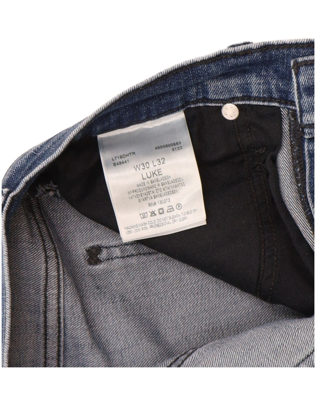 Мужские джинсы Lee Luke Slim W30 L32, синий хлопок