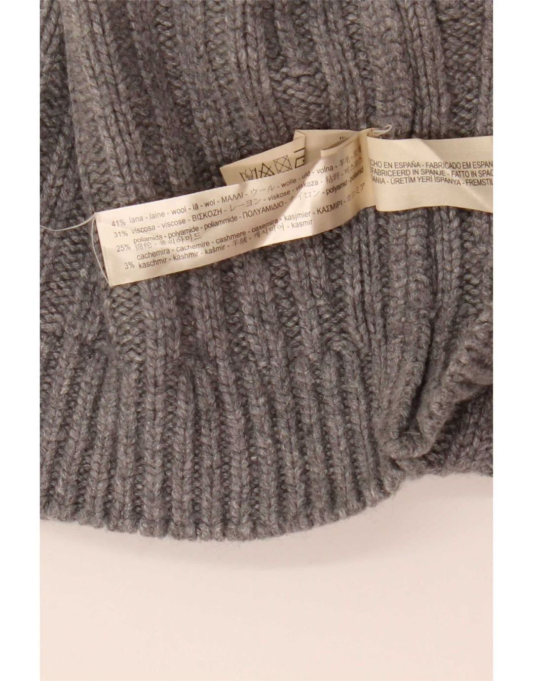 Женский укороченный джемпер с высоким воротником Massimo Dutti, Великобритания, 10, маленький серый