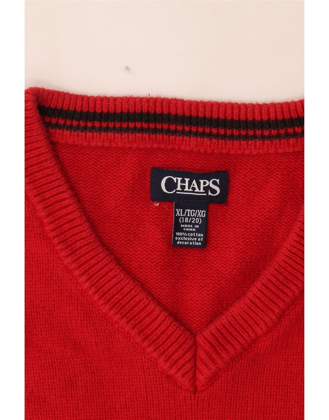 CHAPS Boys Vest Tank Top 15-16 Years XL Red Cotton Vintage Chaps and Second-Hand Chaps from Messina Hembry 