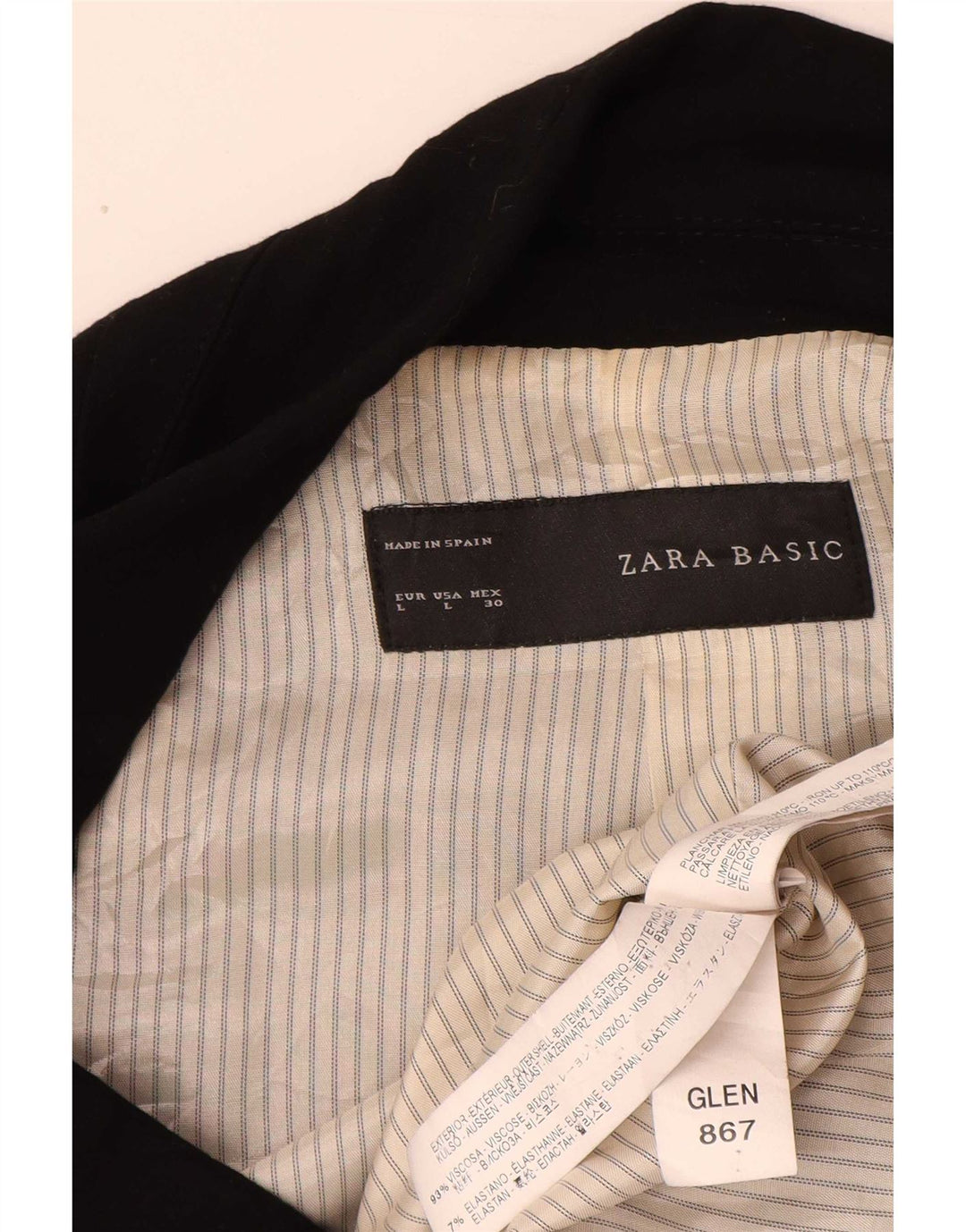Женский пиджак на 1 пуговице Zara UK 16, большой черный вискоза