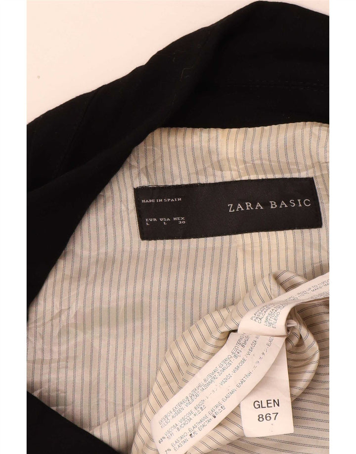 Женский пиджак на 1 пуговице Zara UK 16, большой черный вискоза