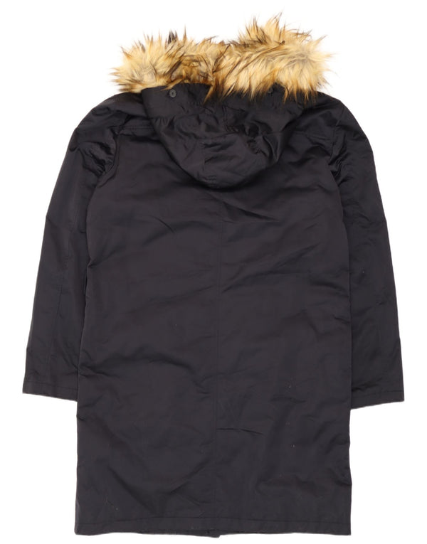 Мужская парка с капюшоном Zara UK 40, большая, черная, полиэстер