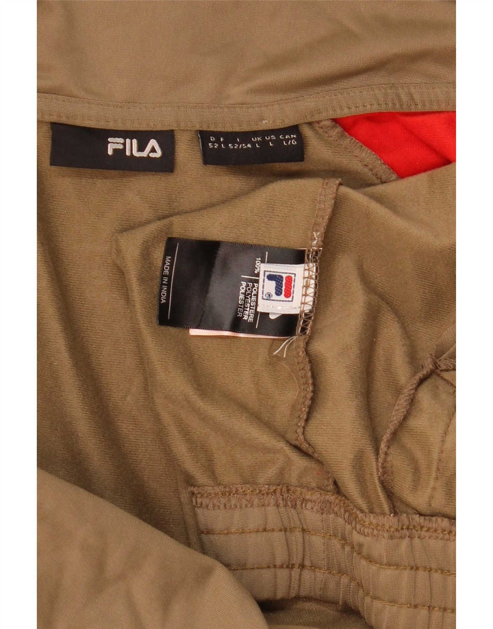 Мужской спортивный костюм Fila, большая куртка из полиэстера с цветными блоками бежевого цвета