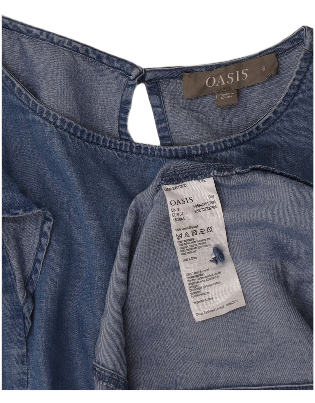 Женское джинсовое платье Oasis UK 8, маленькое синее из лиоцелла