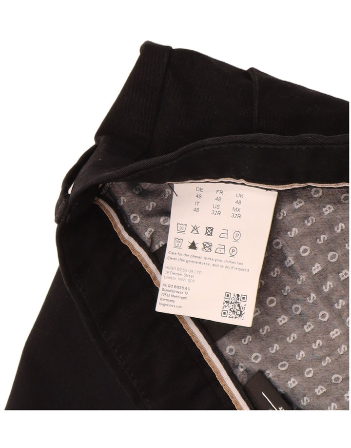 Мужские брюки-чиносы Hugo Boss Slim Fit EU 48 Medium W32 L28, черный хлопок