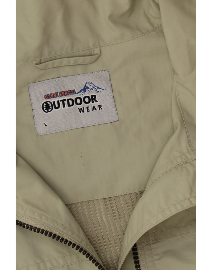 VINTAGE Mens Sleeveless Tracksuit Top Jacket Large Beige Polyamide Vintage Vintage and Second-Hand Vintage from Messina Hembry 