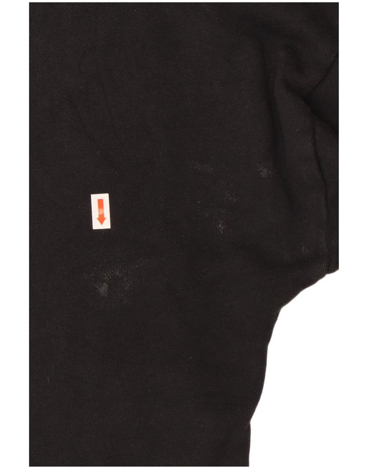 ADIDAS Женский укороченный джемпер с капюшоном оверсайз UK 12, средний черный с цветными блоками