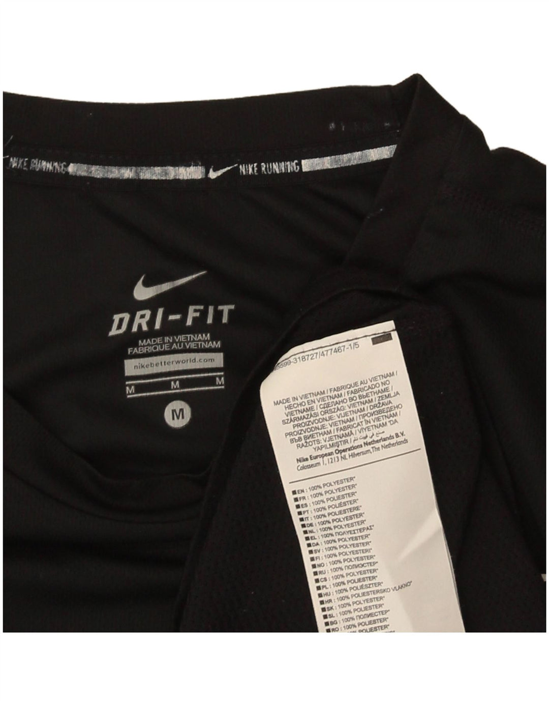 Мужская футболка Nike Dri Fit Top Medium Black, полиэстер, спортивная