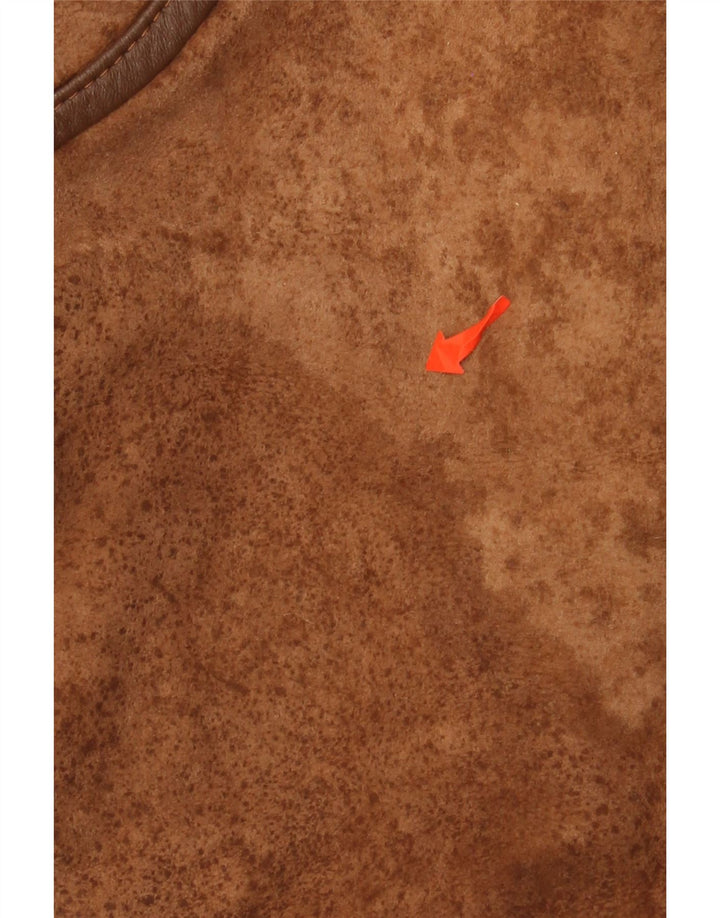 VINTAGE Женская дубленка оверсайз IT 44 Medium Brown Shearling