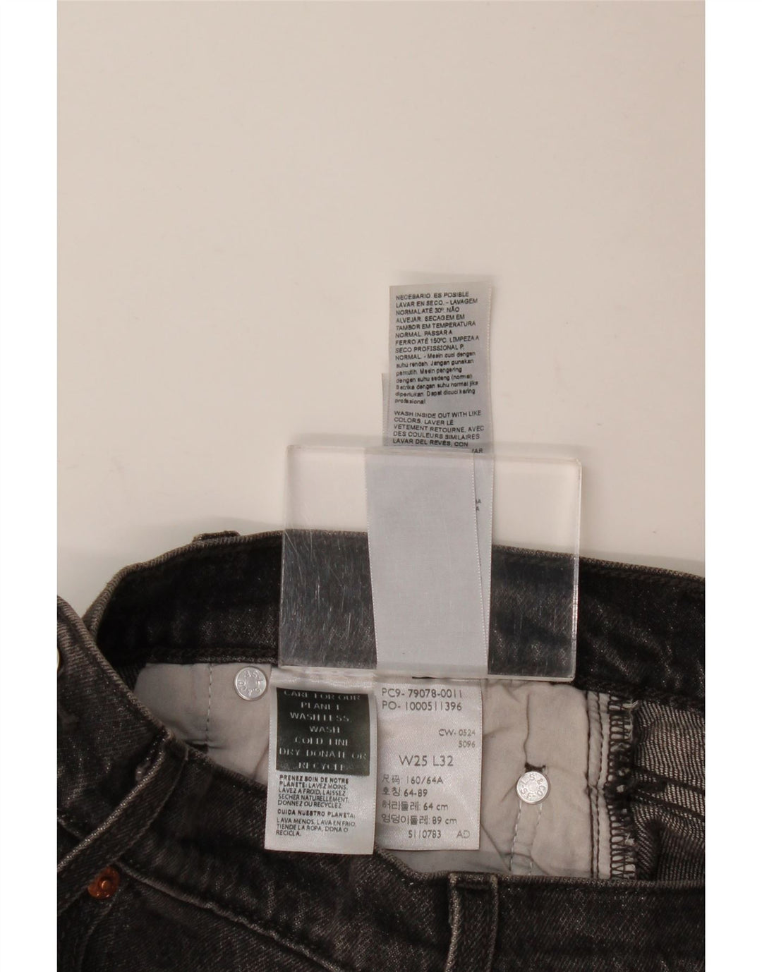Женские прямые джинсы LEVI'S Ribcage W25 L32 Серые, хлопок