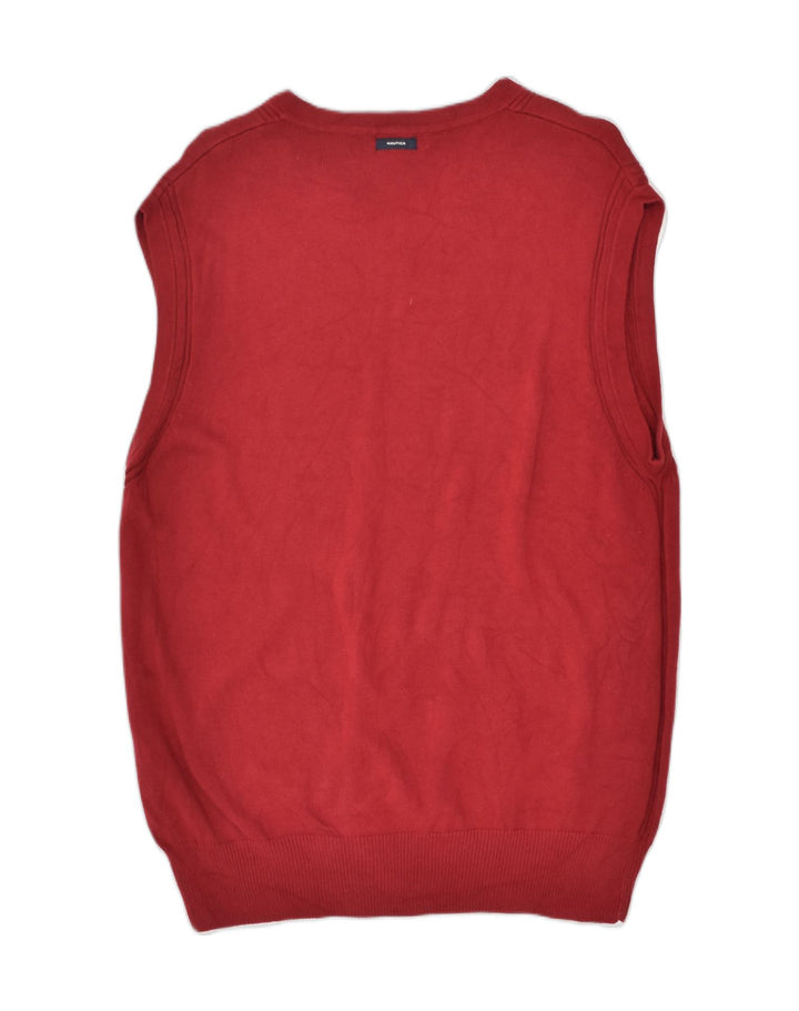 NAUTICA Womens Vest Tank Top UK 18 XL Red Cotton | Vintage Nautica | Thrift | Second-Hand Nautica | Used Clothing | Messina Hembry 