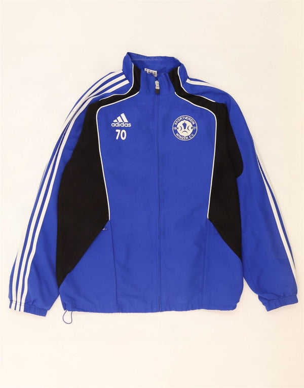 Мужской спортивный костюм Adidas с графическим рисунком, Великобритания 38/40, средний синий с цветными блоками