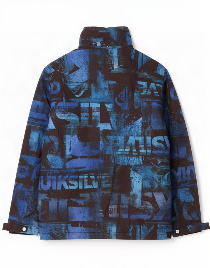Лыжная куртка Quiksilver с графическим рисунком для мальчиков 13–14 лет, синяя, полиэстер