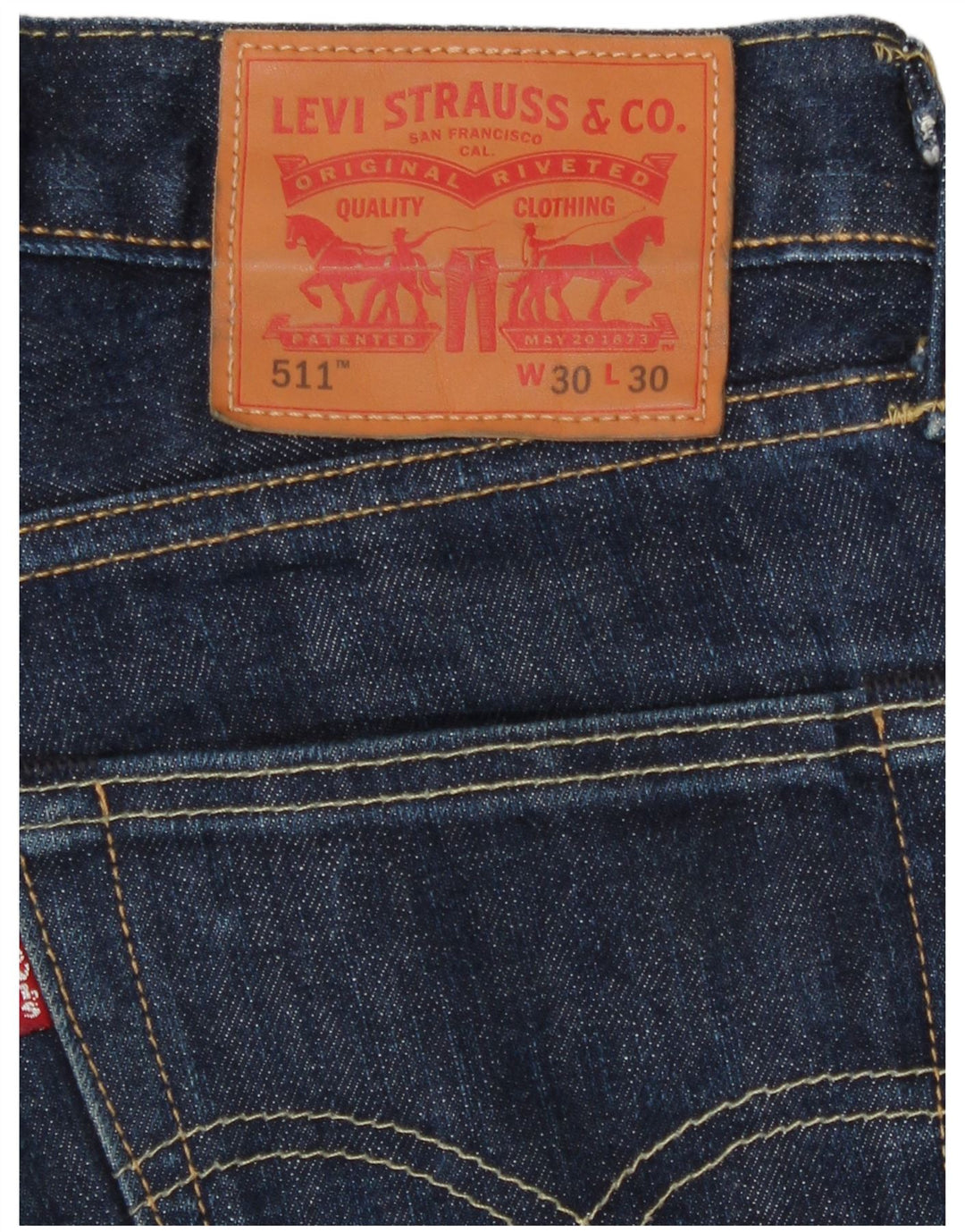 Мужские джинсы Levi's 511 Slim W30 L30 Темно-синие, хлопок
