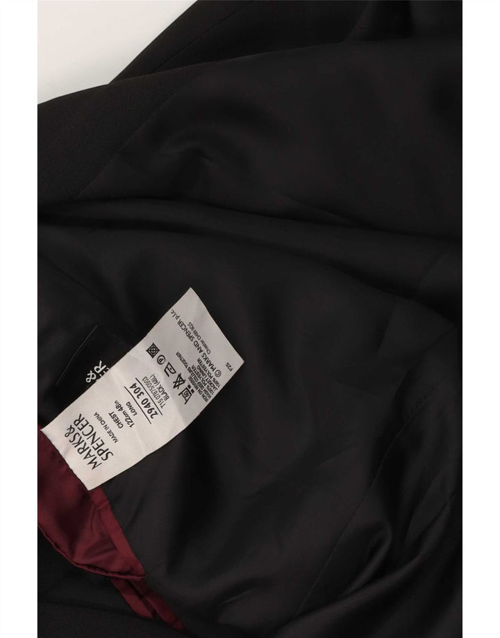 Мужской пиджак с 3 пуговицами Marks & Spencer UK 48 2XL, черный полиэстер