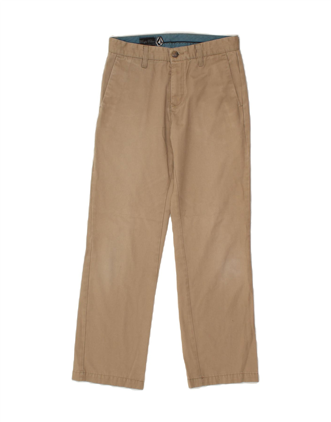 VOLCOM Boys Straight Chino Trousers 13-14 Years W27 L27 Beige Polyester Vintage Volcom and Second-Hand Volcom from Messina Hembry 