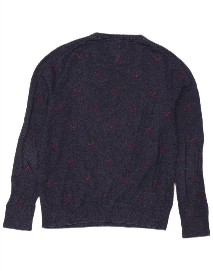 Мужской джемпер с круглым вырезом Tommy Hilfiger, маленький темно-синий, полиэстер