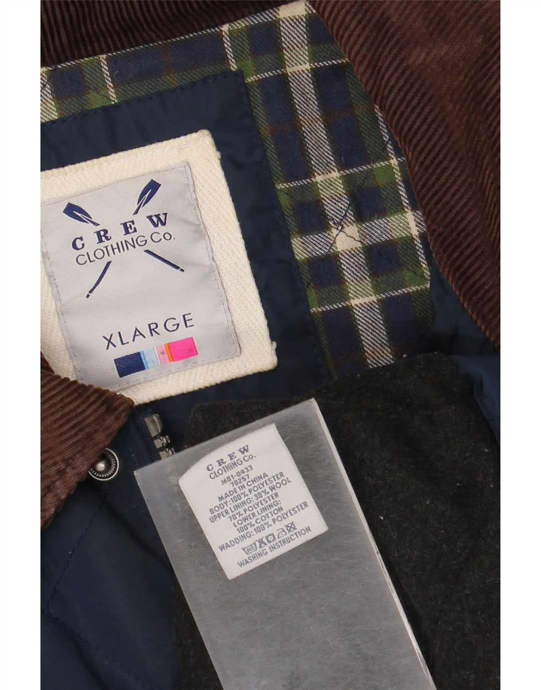 Мужская стеганая куртка Crew Clothing UK 42 XL, темно-синий полиэстер