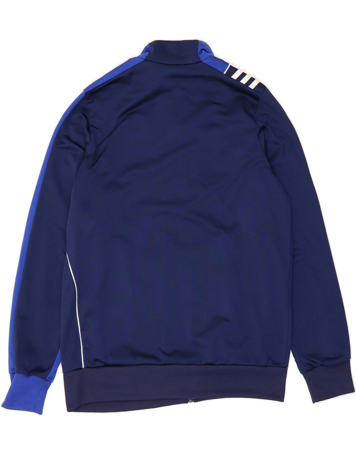 ADIDAS Boys Tracksuit Top Jacket 15-16 Years Navy Blue Colourblock Vintage Adidas and Second-Hand Adidas from Messina Hembry 