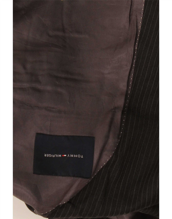 Мужской пиджак Tommy Hilfiger с 2 пуговицами UK 40, большая черная шерстяная полоска