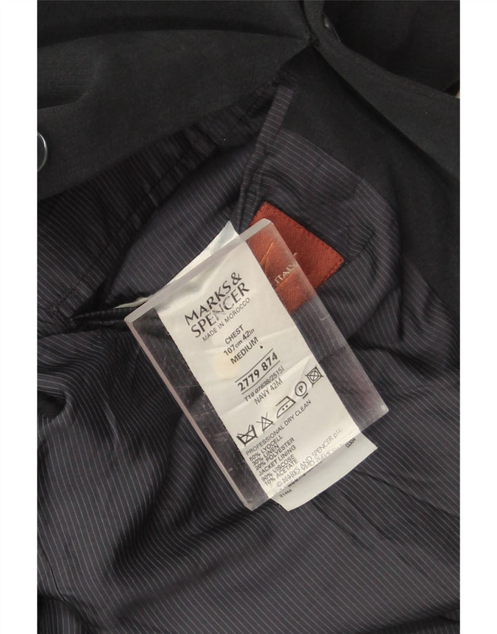 Мужской пиджак с 3 пуговицами Marks & Spencer UK 42 XL темно-синий из лиоцелла