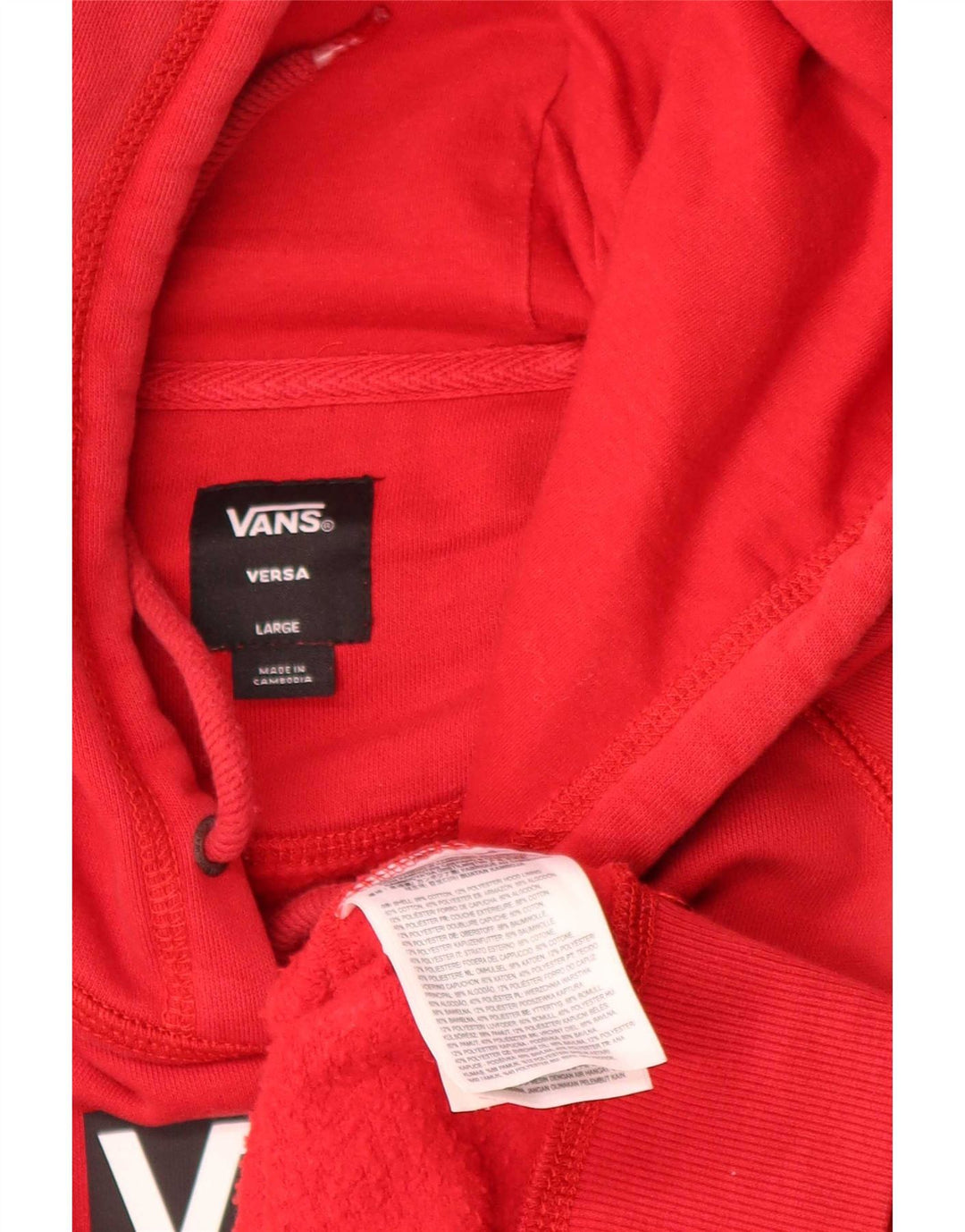 Мужской джемпер с капюшоном Vans Versa, большой красный, хлопковый