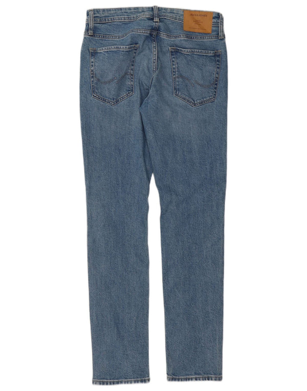 Мужские потертые узкие джинсы GLENN Jack & Jones W30 L32, синий хлопок