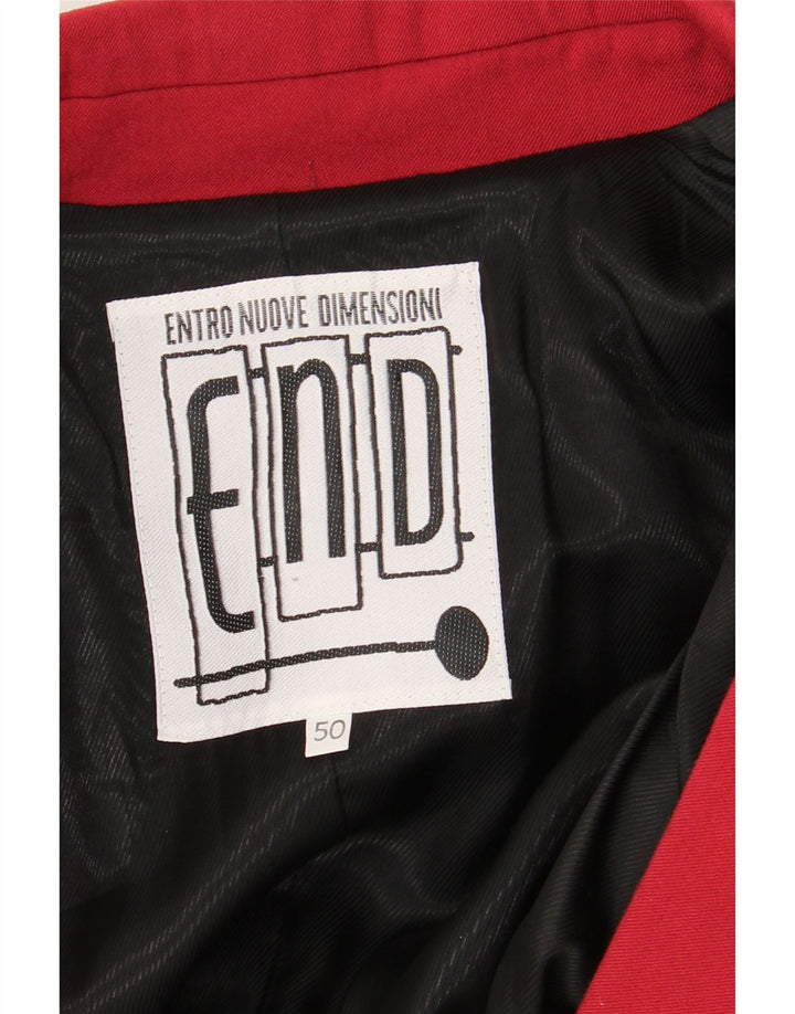 ВИНТАЖНЫЙ Мужской пиджак на 3 пуговицах IT 50, большой красный, шерстяной