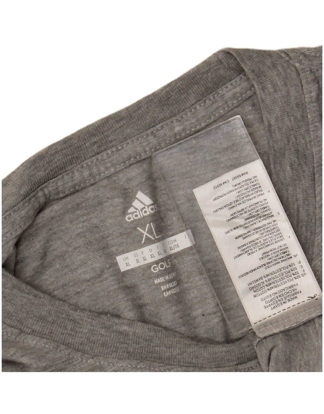 Adidas Мужская футболка Top XL Серый полиэстер
