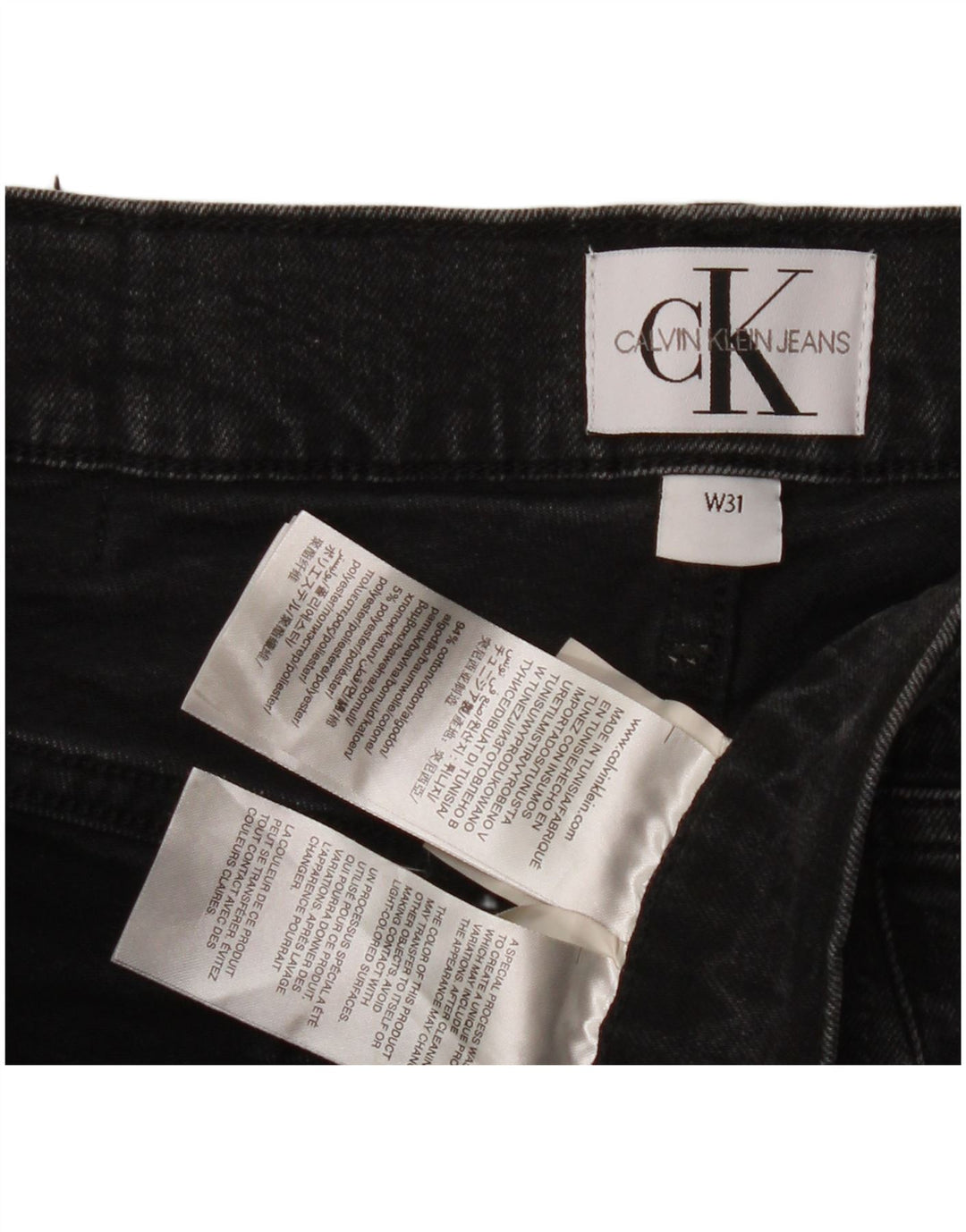 Мужские джинсовые шорты Calvin Klein W31, средний черный, хлопок