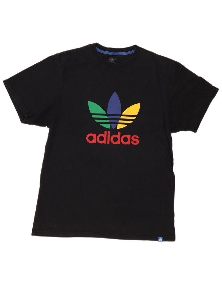 Adidas Мужская футболка с рисунком Топ среднего размера, черный хлопок