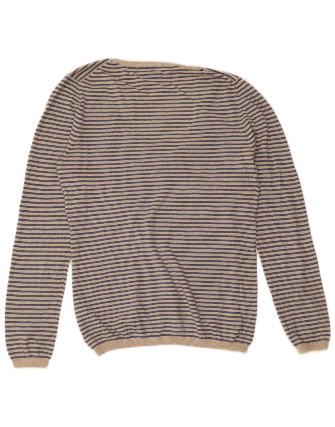 Женский джемпер с v-образным вырезом MASSIMO DUTTI UK 18 XL, кашемир в синюю полоску