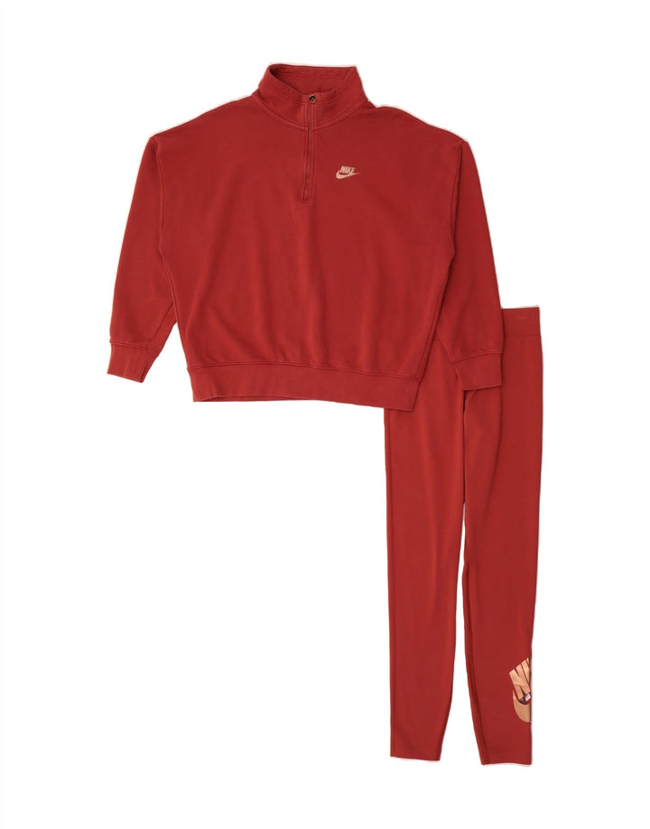 NIKE Womens Tight Fit Oversized Full Tracksuit UK 10 Small  Burgundy Vintage Nike and Second-Hand Nike from Messina Hembry 
