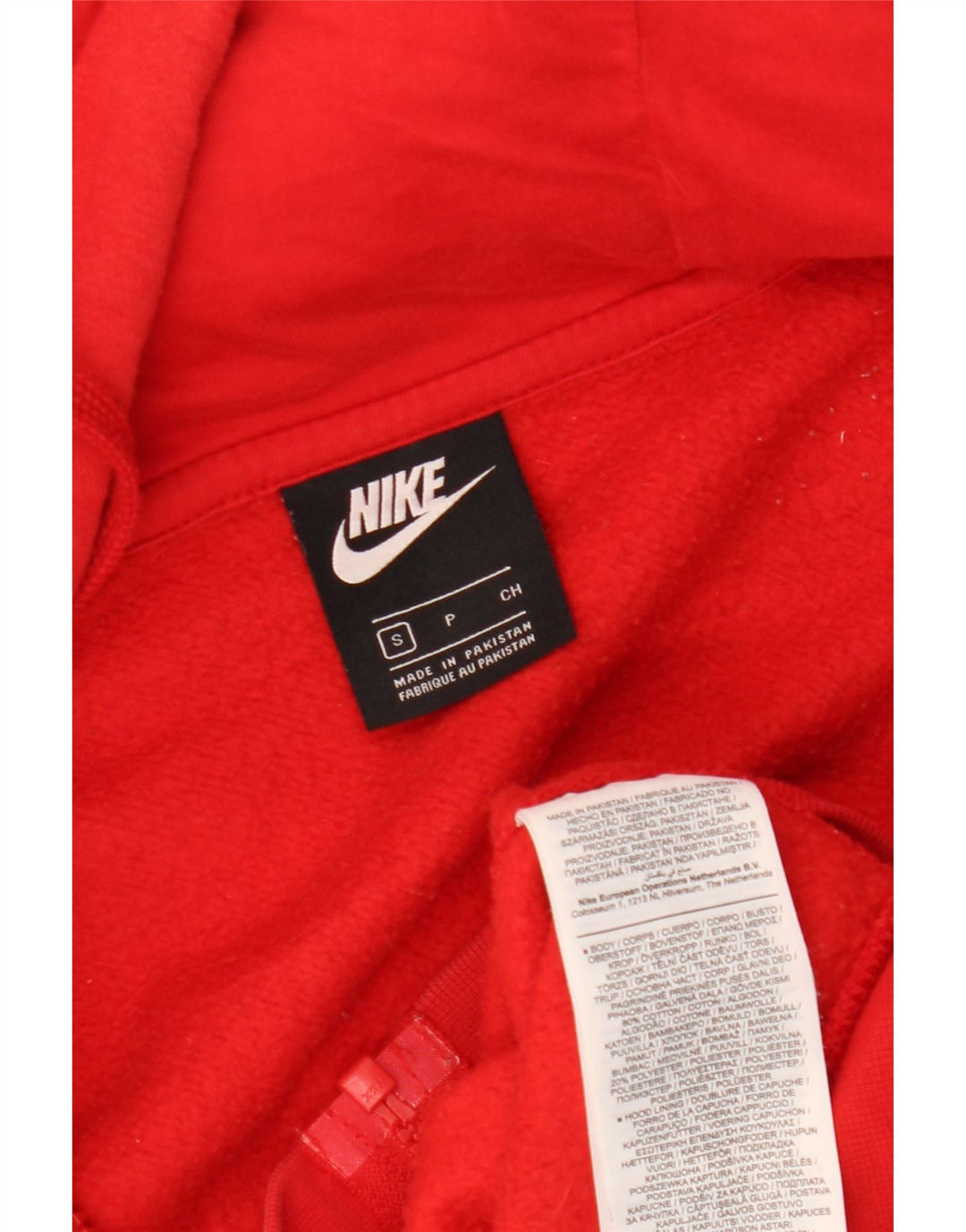 Мужской свитер с капюшоном на молнии Nike, маленький красный, хлопковый