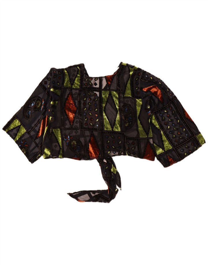 Женское прозрачное болеро оверсайз MOTEL UK 10, маленькое черное пэчворк