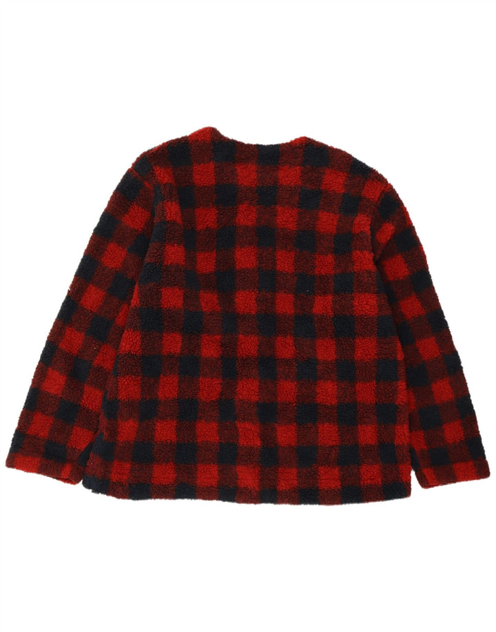 Женская флисовая куртка большого размера LEE UK 18 XL, полиэстер в красную клетку
