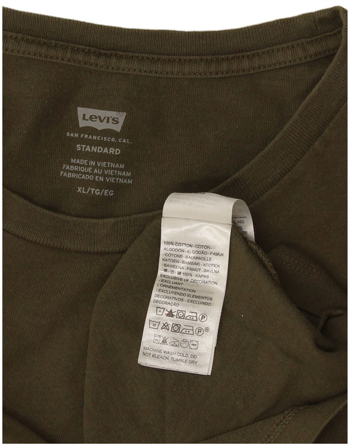 Мужская стандартная футболка Levi's Top XL Хаки Хлопок
