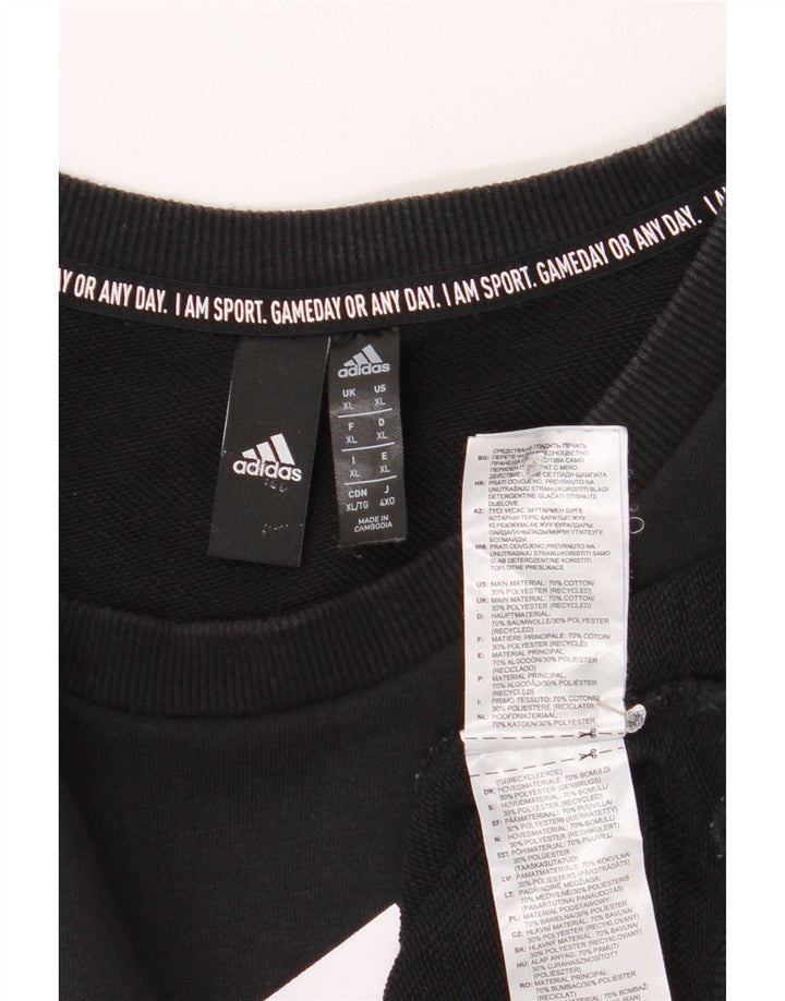 Мужской свитшот Adidas Regular Fit с графикой XL, черный хлопок