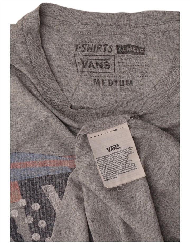 Мужская футболка с рисунком Vans, хлопковый топ среднего серого цвета с крапинками