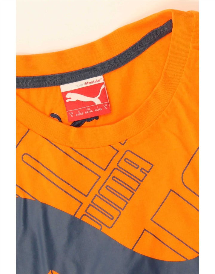 Мужская футболка с рисунком Puma, маленькая оранжевая