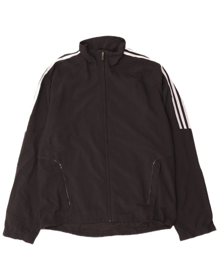 Мужской спортивный костюм Adidas Climalite, верхняя куртка, средний черный, с цветными блоками