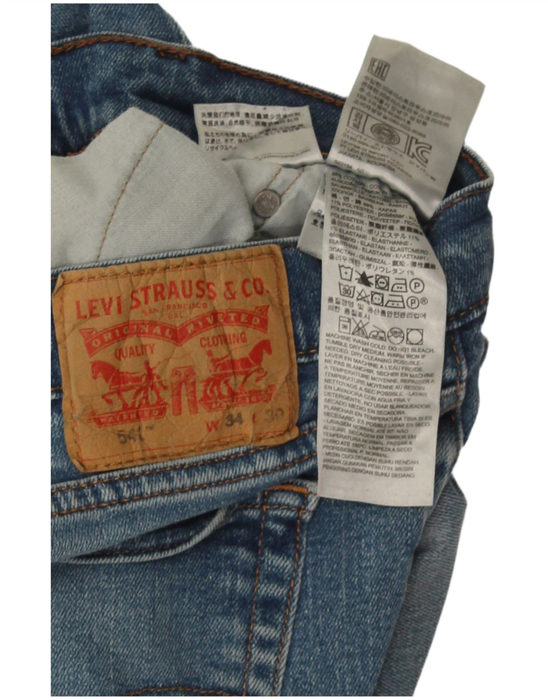 Мужские прямые джинсы Levi's 541 W34 L30 синие, хлопок
