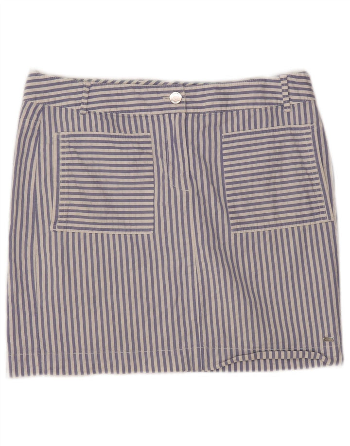 TOMMY HILFIGER Womens Mini Skirt US 8 Medium W32 Blue Striped Cotton