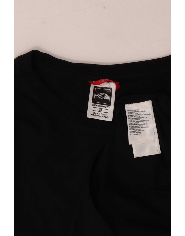 Мужской топ с рисунком The North Face, маленький черный хлопок с длинными рукавами