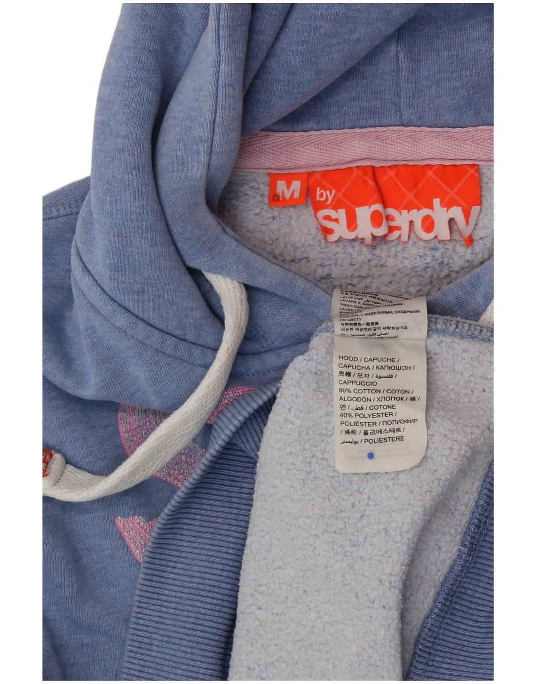 Женский джемпер с капюшоном SUPERDRY UK 14, средний синий в крапинку, хлопок