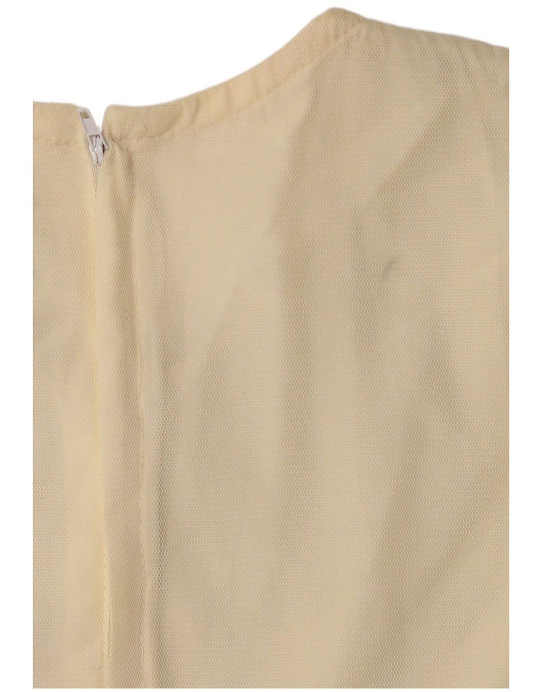 ВИНТАЖНОЕ женское платье А-силуэта с длинными рукавами, США 6, средний бежевый с цветочным принтом