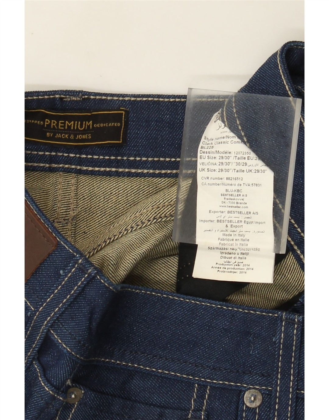 Мужские прямые джинсы Jack & Jones W29 L30 синие, хлопок