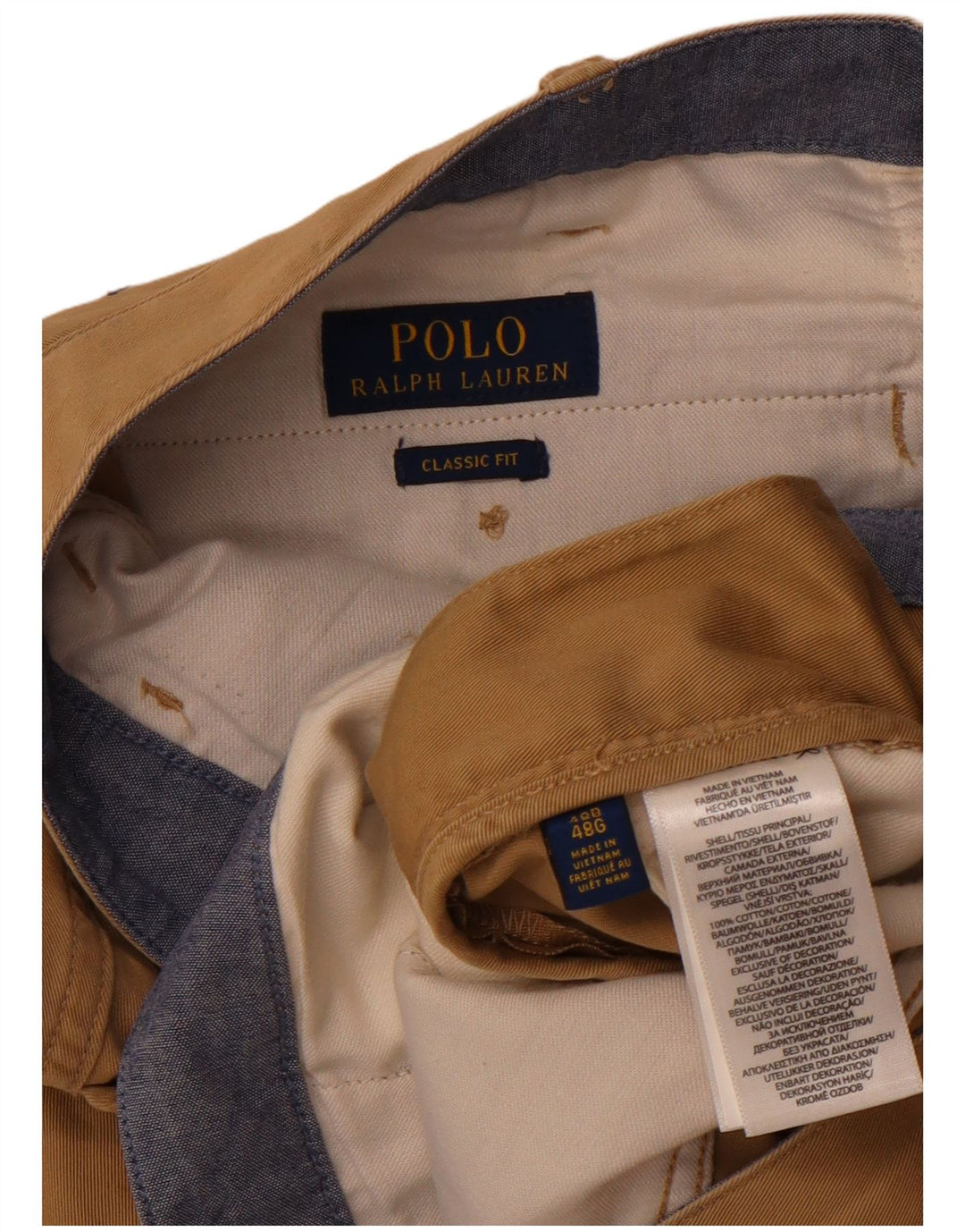 Мужские шорты чинос классического кроя RALPH LAUREN W48 4XL, бежевый хлопок