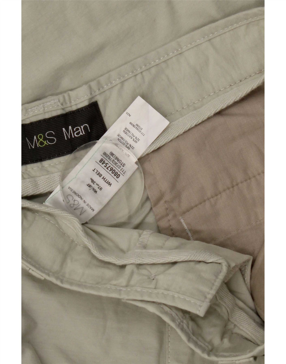 Мужские шорты-бермуды Marks & Spencer W38 XL, бежевые, хлопок